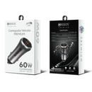 Fonte Veicular Premium HREBOS 60W Usb-C Usb-CB CRV-203