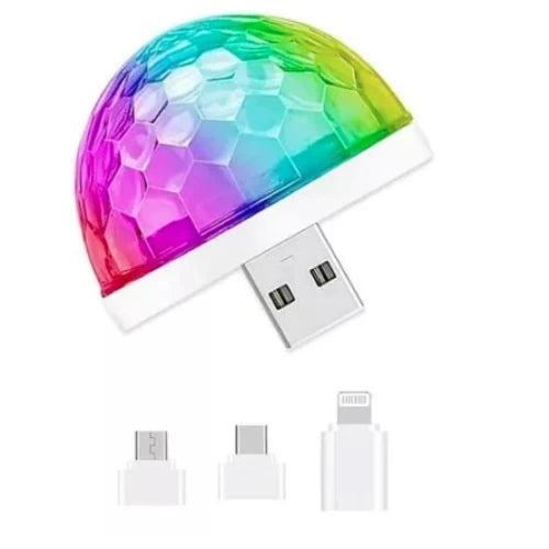 Adaptador Globinho Magic Ball 4W Conector USB V8 Tipo C