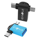 Adaptador OTG 2 em 1 Micro USB Tipo C e V8 Inova ZJT-12668