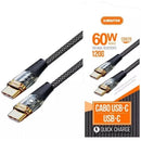 Cabo de Dados Tipo C para Tipo C 60W Kimaster 1200MM CB827C