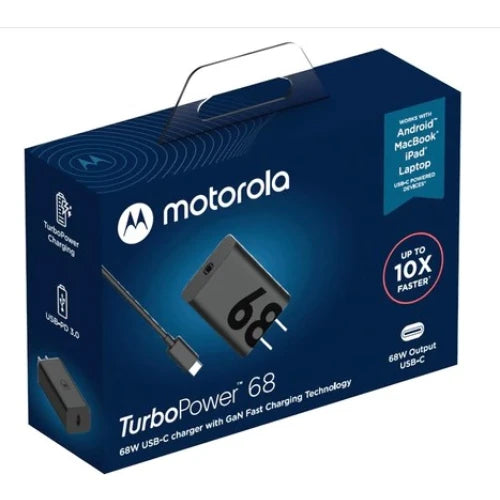 Carregador Turbo Motorola 68 Duo Usb-C para Usb-C Homologado
