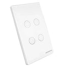 Interruptor Touch Wi-fi Nova Digital Ws-Us-Rf 4 Botões Branco / Preto Compatível com Alexa Google Assistant