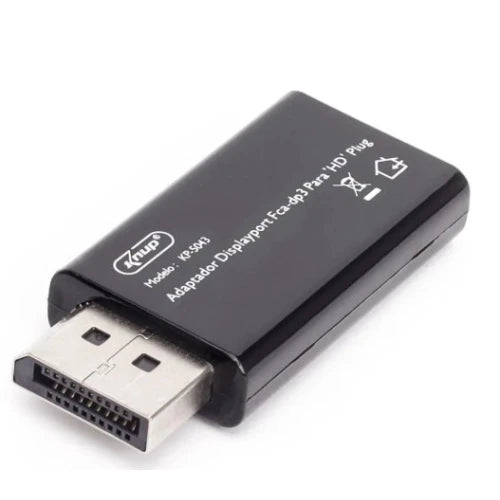 Plug Adaptador Knup DisplayPort ARG Macho para HDMI Fêmea KP-5043